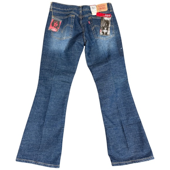 NWT Blue LEVI STRAUSS Superlow Boot Cut 518 Jeans Juniors 11‎ Short - Picture 2 of 4